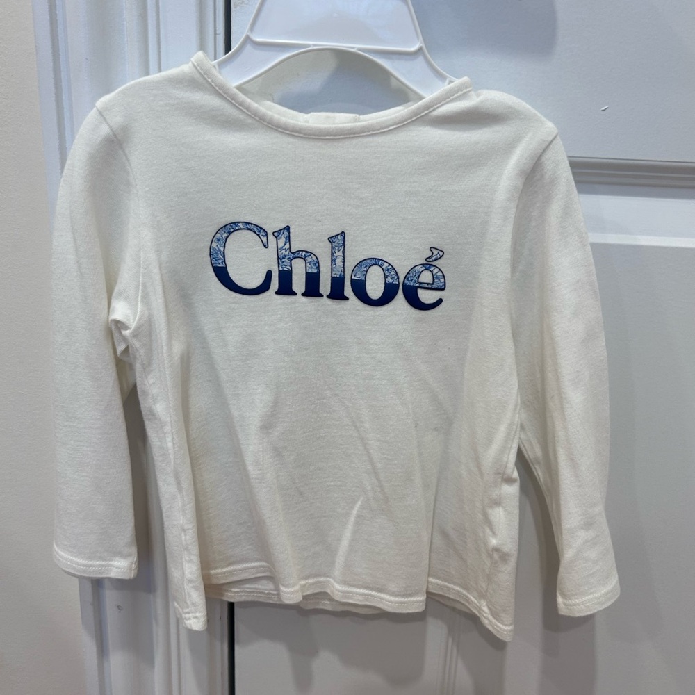 Chloe Baby Girl White Long Sleeve Shirt Size 18 months